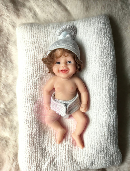 Real Soft Silicone Full Body Baby Doll Twins "Arabella" "Albie” Lifelike Micro Preemie Mini Reborn Doll - 20cm / 7”